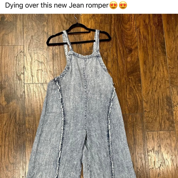 Blue Jean overall’s wide leg size Large - Picture 1 of 3